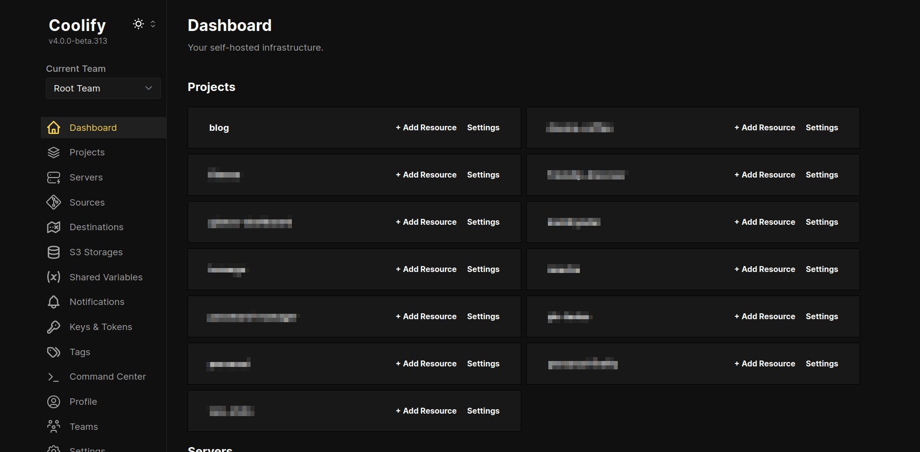 Coolify Dashboard